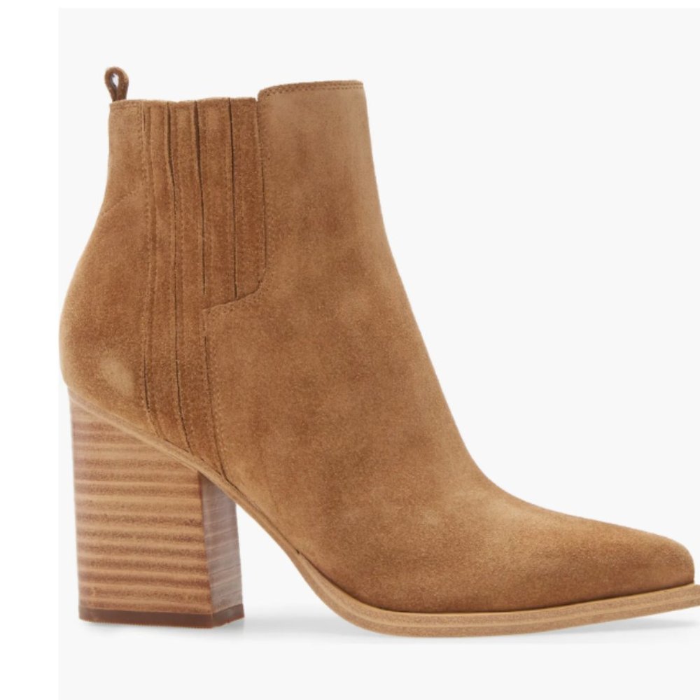 MARC FISHER LTD Oshay Pointed Toe Bootie in Medium Natural Suede Sz 11 - BNIB!!